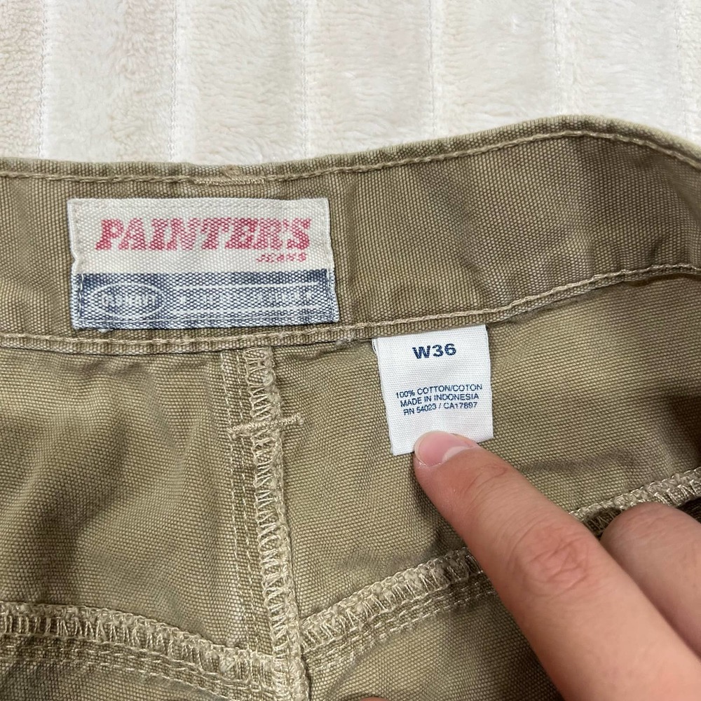 Vintage Old Navy 36 Carpenter Utility Work Painter Shorts Khaki/Tan/Beige - Picture 6 of 7